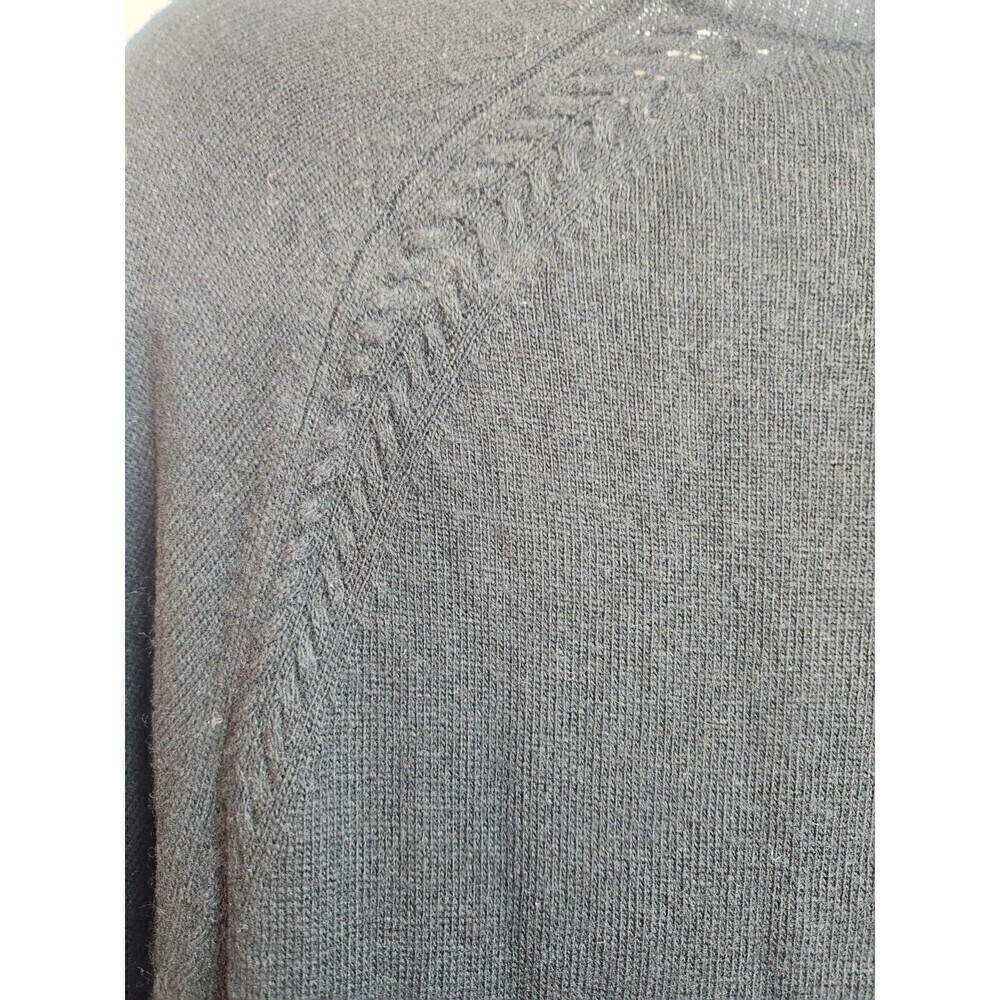Sundance Black Half Button Peplum Cardigan Sz S NWT Viscose Lambswool Cashmere - Picture 7 of 12